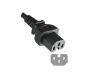 Preview: DINIC Netzkabel Schuko auf Warmgerätestecker, Stromkabel C15, schwarz, 5m